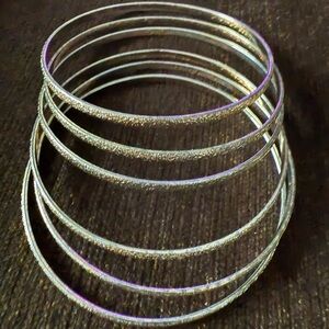 Elegant Silver Bangle Set